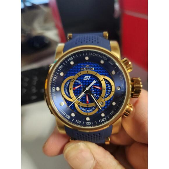 Invicta S1 Rally Men's Watch - 52mm, Gold, Blue (19330) - Picture 2 of 6